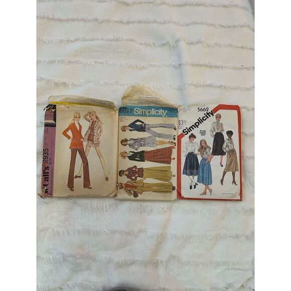Lot of 3 Vintage Simplicity Sewing Patterns Women's Skirts Pants Blazers - Picture 1 of 7